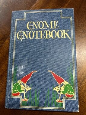 Gnome Gnotebook Hardcover Journal 1978 Denim Blue with Red & Green Gnome Artwork